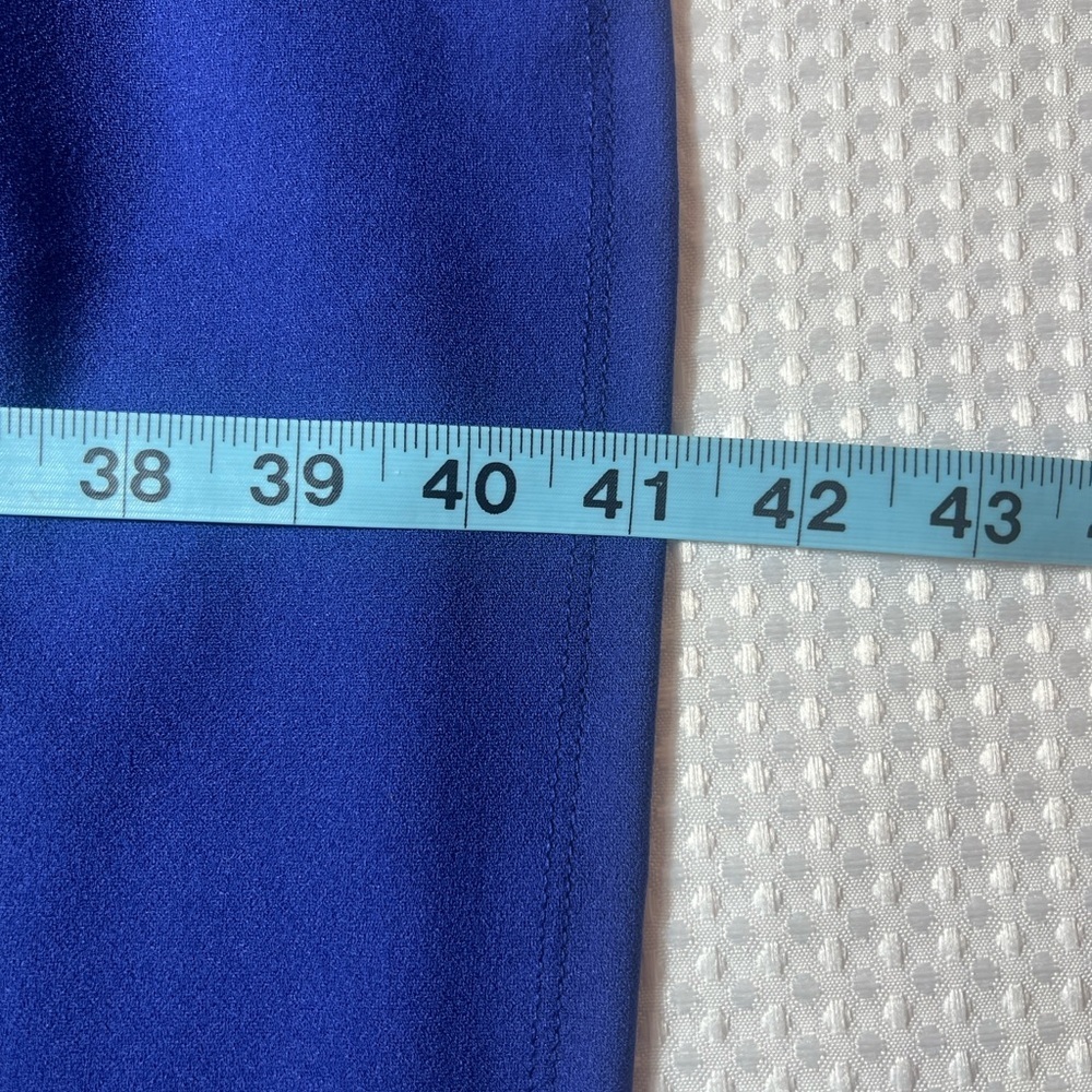 Donna Morgan Royal Blue Short Sleeve Midi Dress with Flap Pockets - Picture 6 of 9